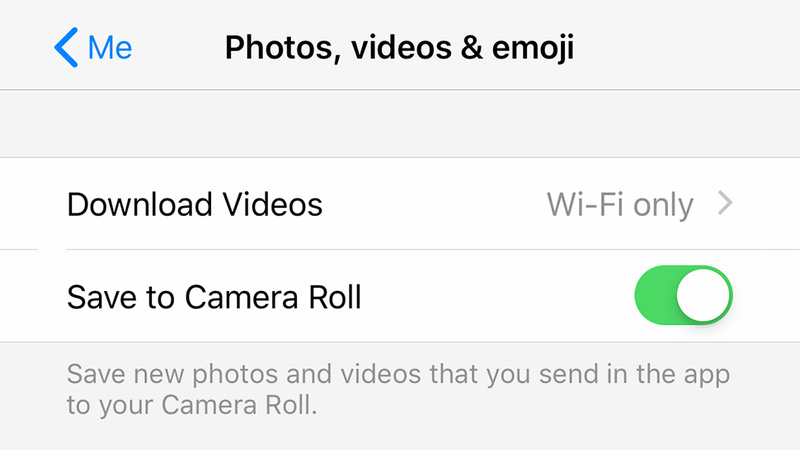 Your options in Facebook Messenger for iOS.